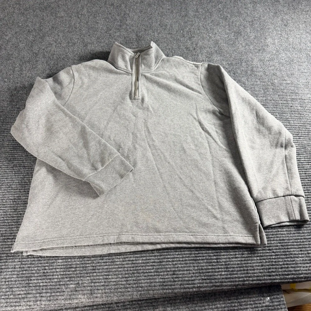 Bonobos‎ Mens Quarter Zip Pullover Heather Gray Sherpa Lined Sweatshirt Size M